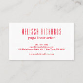 Yoga Instructor  Water Color Visitekaartje (Achterkant)