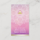 Yoga Instructor Waterverf Gold Triangle & Mandala Visitekaartje (Achterkant)