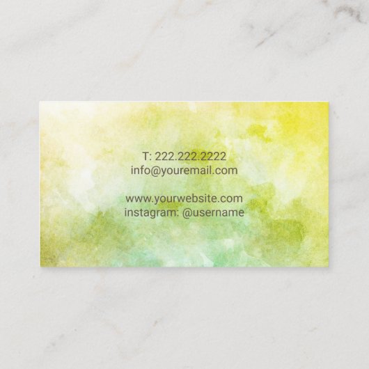 Yoga Instructor Waterverf Lotus Floral Mandala Visitekaartje (Achterkant)