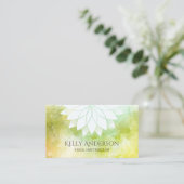 Yoga Instructor Waterverf Lotus Floral Mandala Visitekaartje (Staand voorkant)