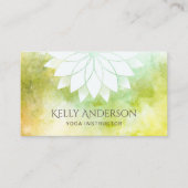 Yoga Instructor Waterverf Lotus Floral Mandala Visitekaartje (Voorkant)