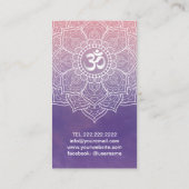Yoga Instructor Waterverf Lotus Mandala Namaste Visitekaartje (Achterkant)