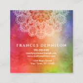 Yoga Instructor Waterverf Mandala Vierkante Visitekaartje (Achterkant)