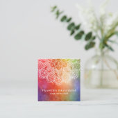 Yoga Instructor Waterverf Mandala Vierkante Visitekaartje (Staand voorkant)