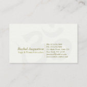 Yoga Instructor White Gold Meditation Pose ZEN OM Visitekaartje (Achterkant)