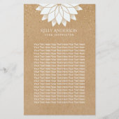 Yoga Instructor White Lotus Floral Rustic Kraft Flyer (Voorkant)
