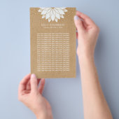 Yoga Instructor White Lotus Floral Rustic Kraft Flyer (Hand)