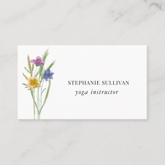 Yoga Instructor Wildflower Visitekaartje (Voorkant)