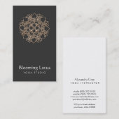 Yoga Instructor Wood Lotus Black (niet echt hout) Visitekaartje (Voorkant / Achterkant)
