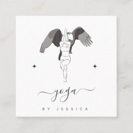 Yoga Instructor Yogi & Eagle Pose Sparkle Elegant Vierkante Visitekaartje