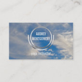 Yoga Instructor Zen | Blue Sky Clouds Relax Visitekaartje (Voorkant)