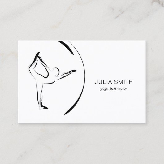 Yoga-instructorkaart met twee yoga-pose visitekaartje (Voorkant)