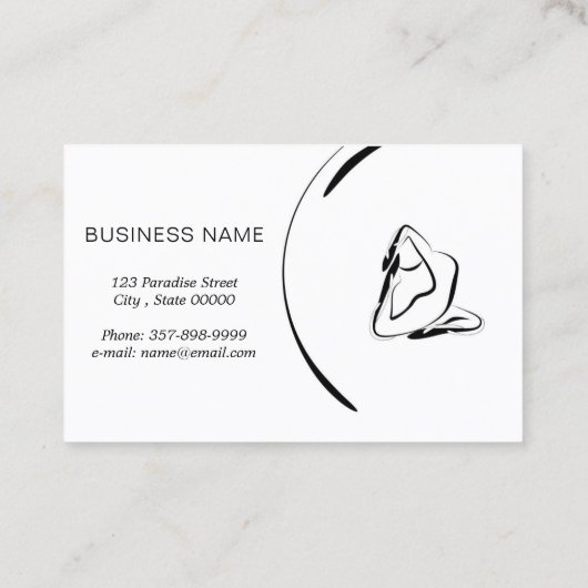 Yoga-instructorkaart met twee yoga-pose visitekaartje (Achterkant)