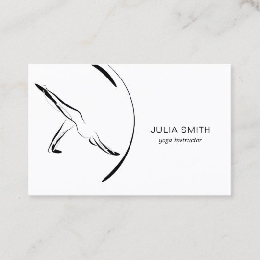 Yoga-instructorkaart met twee yoga-pose visitekaartje (Voorkant)