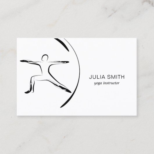 Yoga-instructorkaart met twee yoga-pose visitekaartje (Voorkant)