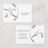 Yoga-instructorkaart met twee yoga-pose visitekaartje (Voorkant / Achterkant)