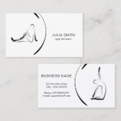 Yoga-instructorkaart met twee yoga-pose visitekaartje (Voorkant / Achterkant)