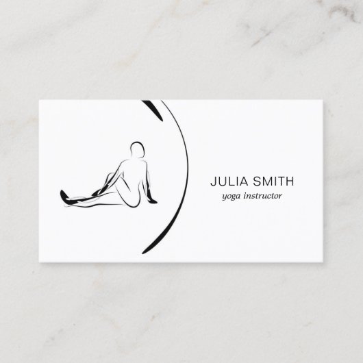 Yoga-instructorkaart met twee yoga-pose visitekaartje (Voorkant)