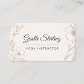 Yoga-instructrice bloemendesign visitekaartje (Voorkant)