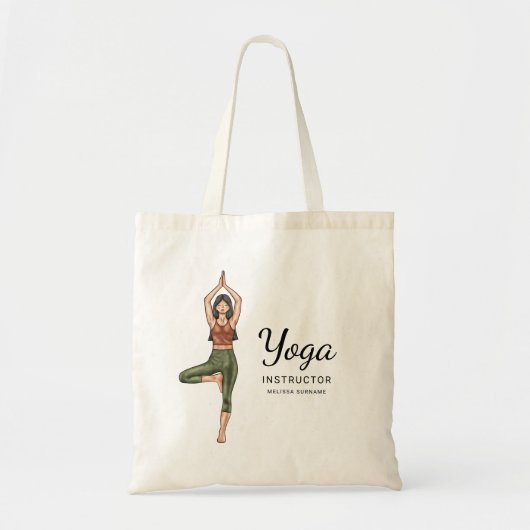 Yoga-instructrice Boomhouding Vrikshasana Docent Tote Bag (Voorkant)