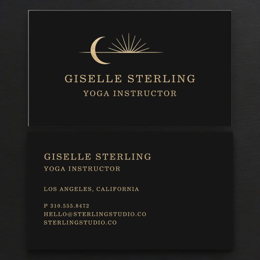 Yoga-instructrice Celestial Sun Moon Visitekaartje