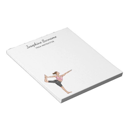 Yoga-instructrice Dancer Pose Docent Aangepaste na Notitieblok (Schuin)