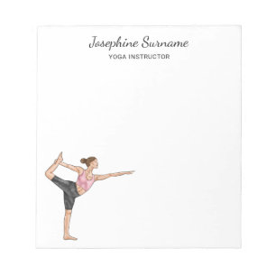 Yoga-instructrice Dancer Pose Docent Aangepaste na Notitieblok