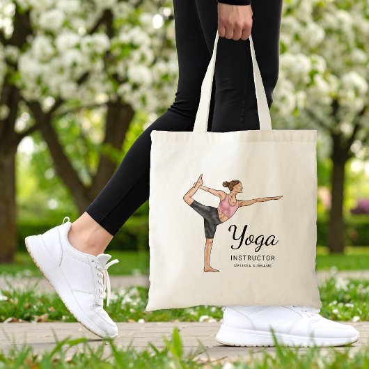 Yoga-instructrice danseres pose leraar aangepaste  tote bag