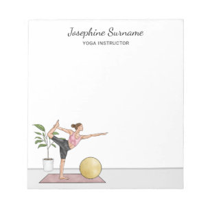 Yoga-instructrice Dansereshouding Trainer Aangepas Notitieblok