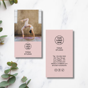 Yoga-instructrice Docent Aangepast Logo Foto Roze Visitekaartje