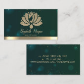 Yoga-instructrice Groen,Lotus Beauty Salon Visitekaartje (Voorkant / Achterkant)