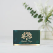 Yoga-instructrice Groen,Lotus Beauty Salon Visitekaartje (Staand voorkant)