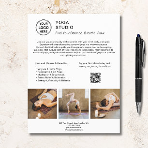 Yoga-instructrice Lerares Witte Promotie Zakelijk Flyer