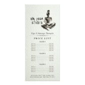 Yoga-instructrice lotushouding penseelstreken reclamekaart (Voorkant)