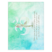YOGA-instructrice Meditatie Boomhouding Om-teken c Tafelkleed (Voorkant)