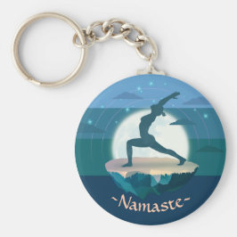 Yoga Instructrice Meditatie Pose Maan Vliegend Eil Sleutelhanger