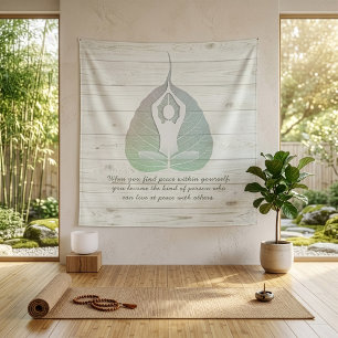 Yoga-instructrice meditatiehouding Bodhi-blad cita Wandkleed