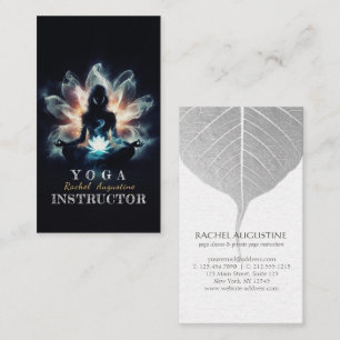 Yoga-instructrice Meditatiehouding Glanzende Mist  Visitekaartje