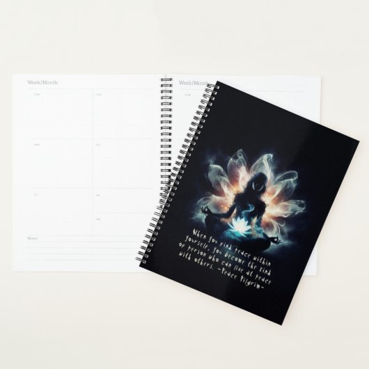 Yoga-instructrice Meditatiehouding Glanzende Nevel Planner (Display)