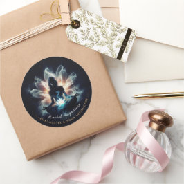 Yoga-instructrice Meditatiehouding Glanzende Nevel Ronde Sticker