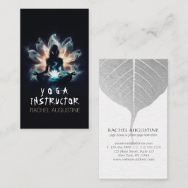 Yoga-instructrice Meditatiehouding Glanzende Nevel Visitekaartje