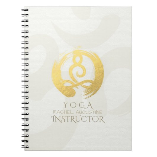 Yoga-instructrice meditatiehouding Zen & OM-symboo Notitieboek (Voorkant)
