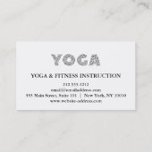 Yoga-instructrice Visitekaartje (Achterkant)
