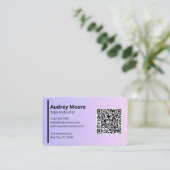 Yoga-instructrice Yogastudio QR-code Visitekaartje (Staand voorkant)