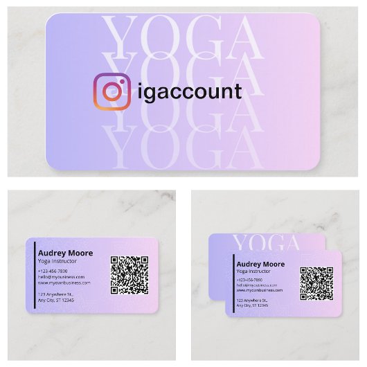 Yoga-instructrice Yogastudio QR-code Visitekaartje