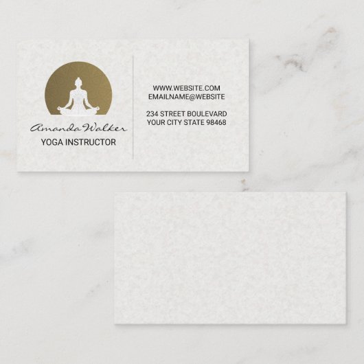 Yoga-instructrice | Zittend in lotushouding Visitekaartje (Voorkant / Achterkant)