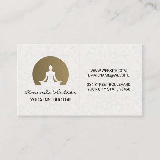 Yoga-instructrice | Zittend in lotushouding Visitekaartje (Voorkant)