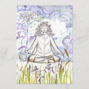 Yoga Invitation Zen Meditation Botanical Floral Kaart