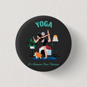 Yoga Is Goedkoper Dan Therapie Ronde Button 3,2 Cm