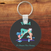 Yoga is goedkoper dan therapie sleutelhanger (Voorkant)